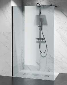 Ścianka prysznicowa 120 cm transparentna czarne okucia